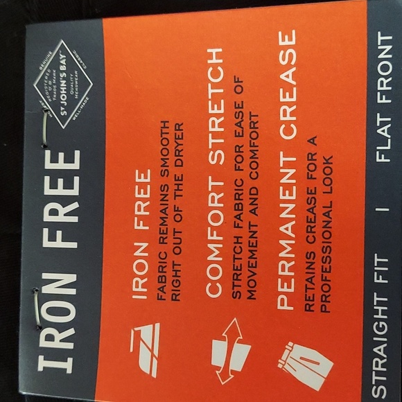 St Johns Bay Men's Black Khakis 36x34 Iron Free NWT - Picture 5 of 11